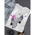 thumbnail image 3 of Two Zebras With Watercolor Spots T-Shirt Women -Image by Shutterstock, Female x-Large, 3 of 4