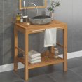 thumbnail image 3 of vidaXL Solid Wood Teak Bathroom Vanity Cabinet with Riverstone Sink 29.1"/52", 3 of 19