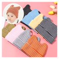thumbnail image 5 of Cute Bear Ears Warm Gifts Warmer Bonnet Ladies Cap Stripe Baby Hat Knitted Beanie Cap B, 5 of 8