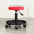 thumbnail image 2 of Rolling Garage Stool, 300 LBS Capacity Padded Mechanic Stool with 2.5" Wheels, Adjustable Height 15" -19.7", Red, 2 of 6