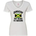 thumbnail image 3 of Inktastic Jamaica Awesome Jamaican Women's V-Neck T-Shirt, 3 of 5