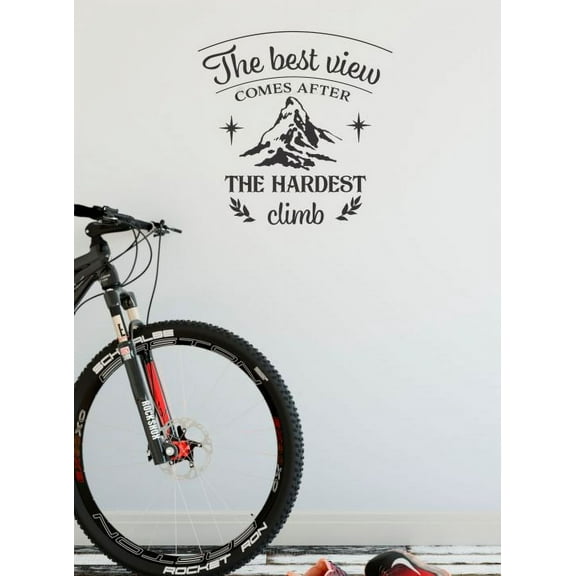Best View After Hardest Climb RV Travel Quotes Wall Art Decal Stickers 18x18-Inch Black