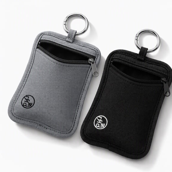 YEMNPIOS 2 Pcs RFID Protected Stash Pouch Clip on Anti Theft Belt Wallet Travel Money Purse Minimalist Keychain Organizer for ID Cards Cash Women Men