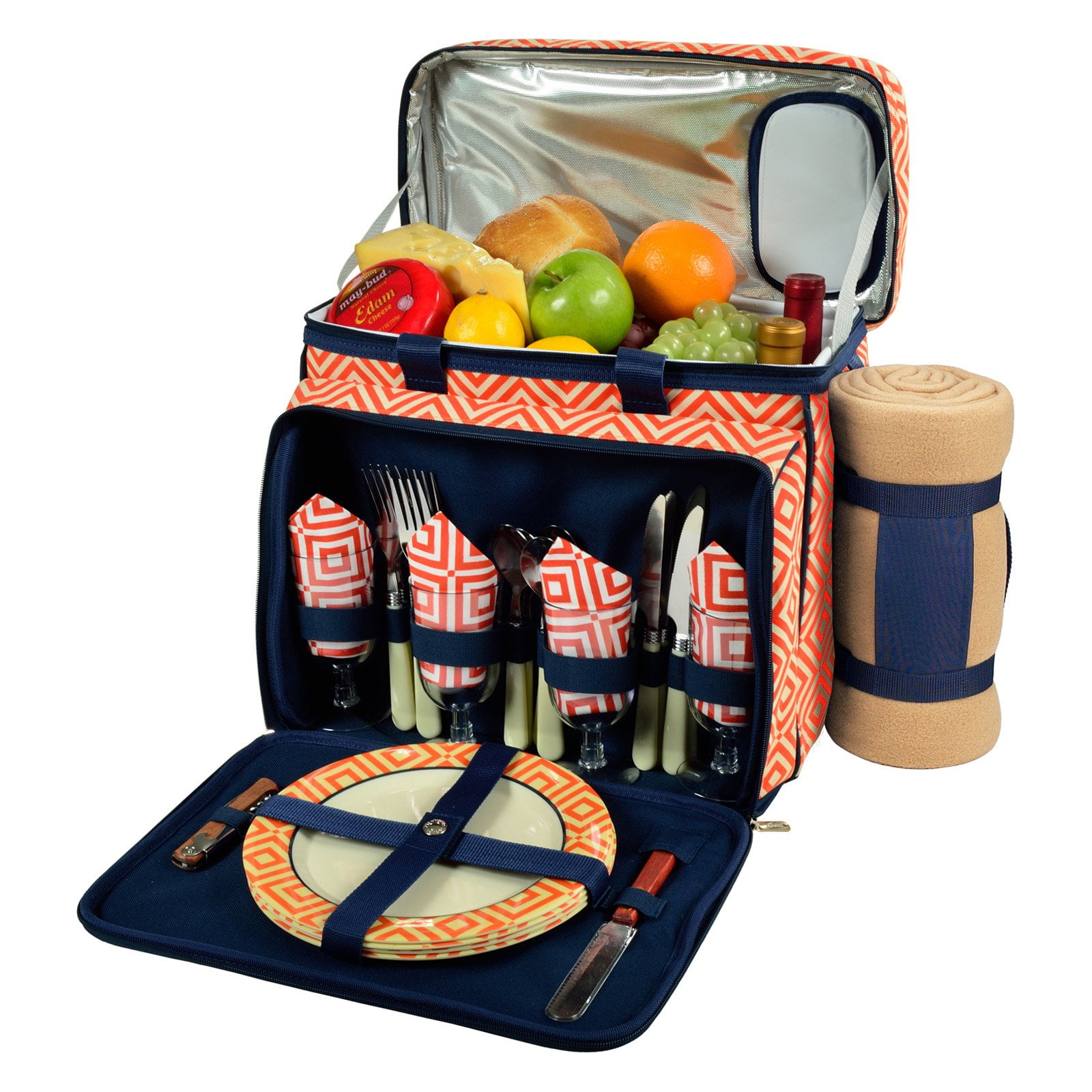 Picnic at Ascot 4 Person Equipped Insulated Picnic Cooler with Blanket