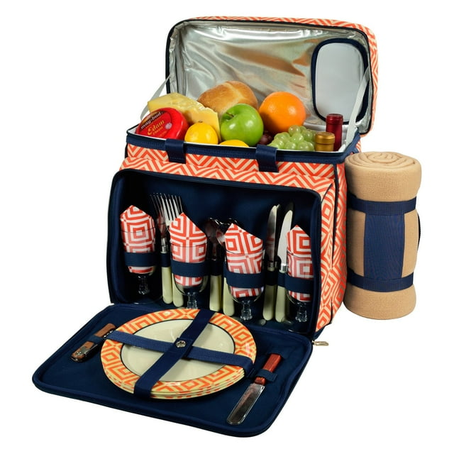 Picnic at Ascot 4 Person Equipped Insulated Picnic Cooler with Blanket