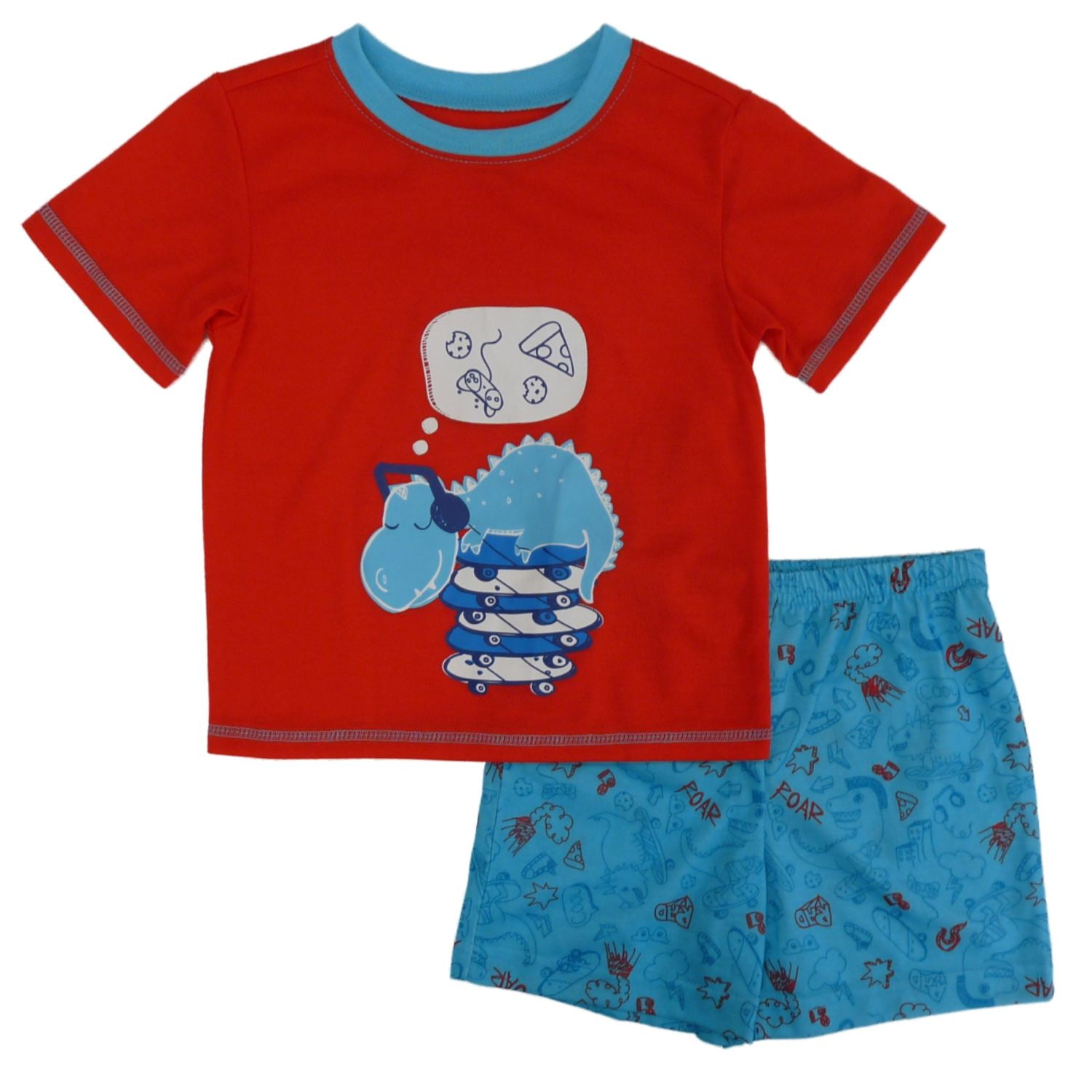 Joe Boxer Infant & Toddler Boys Cool Dinosaur Pajamas T-Shirt & Shorts ...