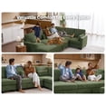 thumbnail image 4 of CHIC HOUSE 106" Modular Sofa with Pull Out Bed, Corduroy Sectional Convertible L-Shaped Sleeper with Storage Ottoman,11 Seater Reversible Chaise Couches,Green, 4 of 6
