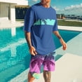 thumbnail image 5 of Mangas de Mano para Hombres, Impresión Hawaiana Suelta Casual, Pantalones Cortos Deportivos de Cintura Elástica Y Set de Blusa, 5 of 5