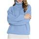 thumbnail image 2 of Suéter de cuello alto de moda para mujer, color sólido, cuello alto, manga larga, suéter casual de otoño, blusa de poliéster para mujer, 2 of 6