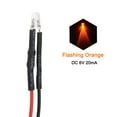 thumbnail image 2 of 15Pcs DC 6V 3mm Pre Wired LED Flashing Orange Light Round Top Clear Lens, Light Emitting Diodes with Edge, 2 of 4