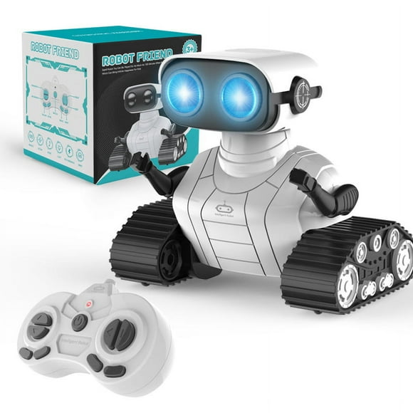 nipocaio Robot toys, rechargeable remote control robot kids toys, Emo robot with automatic demonstration, flexible head and arms, dancing movements, music and LED light-up eyes, toys for boys and girls over 1 year old