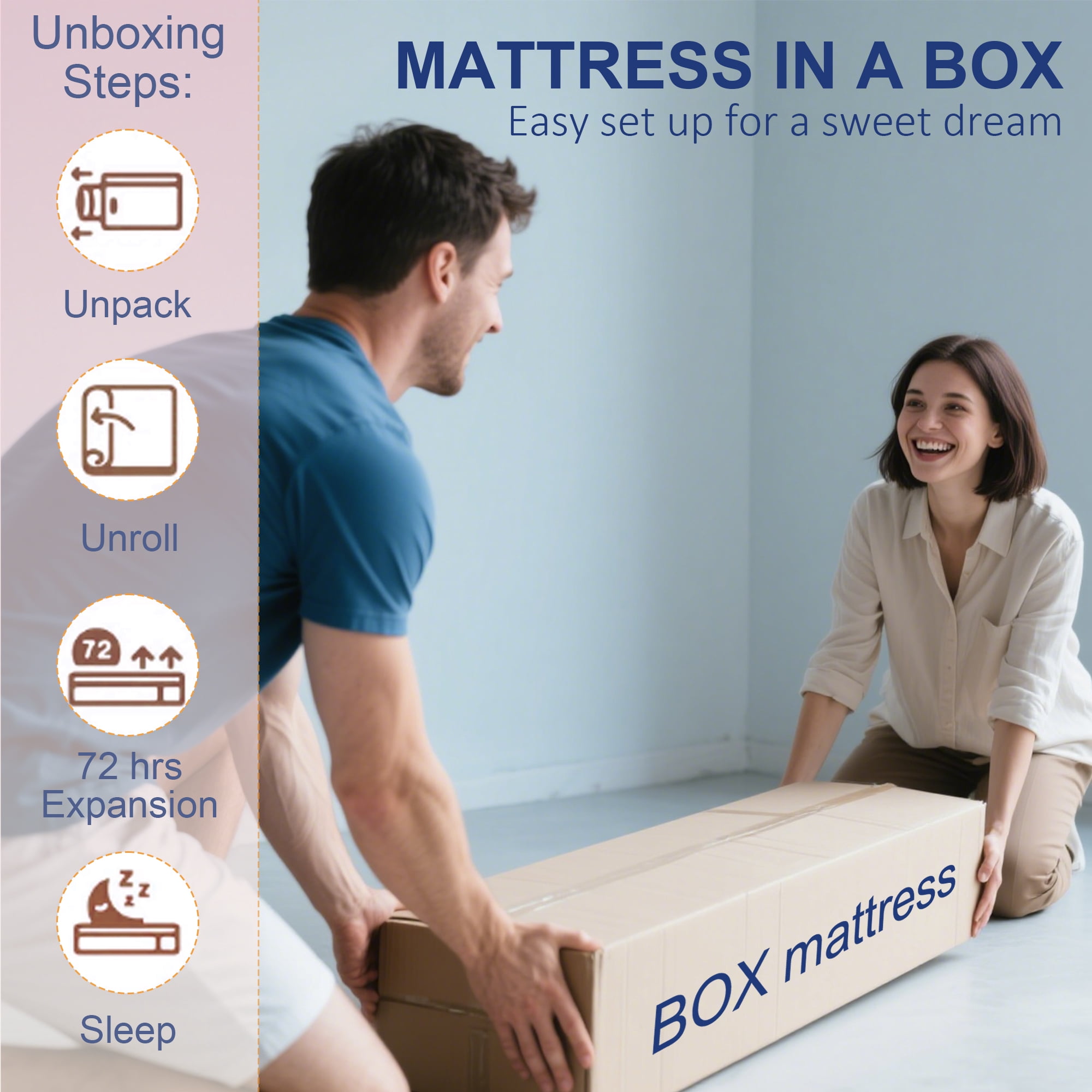 Miniyam Hybrid Memory Foam Mattress in a Box, 10" Medium Firm Support, Twin XL