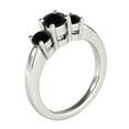 thumbnail image 3 of Mauli Jewels Engagement Rings for Women 1 Carat 3 Stone Black Diamond Engagement Ring 4 Prong-Setting 14K White Gold, 3 of 6