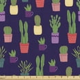 thumbnail image 1 of Dark Purple Upholstery Fabric by the Yard, Colorful Pots Green Succulents in Pots with Dark Background Various Shapes, Decorative Fabric for DIY and Home Accents, 5 Yards, Multicolor by Ambesonne, 1 of 4