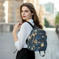 thumbnail image 6 of FORMRS Mini Backpack Purse for Women Quilted Travel Daypack Casual Shoulder Bag, Blue Fireflies Pattern, 6 of 7