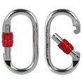 thumbnail image 3 of 25KN Professional Climbing Carabiner Screw Locking Gate Carabiner Heavy Duty O-shape Steel Climbing Buckle Lightweight Hammock Locking Clip for Climbing Rappelling Canyoning Hammock Climbing, 3 of 7