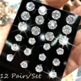 thumbnail image 2 of Earrings for Women Women Earrings New 12 Pairs/Set Crystal Zircon Stud Earrings Set for Women, 2 of 9