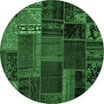 thumbnail image 1 of Ahgly Company Indoor Round Oriental Emerald Green Modern Area Rugs, 3' Round, 1 of 4