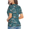 thumbnail image 3 of Xecao Modern Excavator for Women's V-Neck T-Shirts-Elegant Half-Sleeve Tops Perfect for Summer-X-Large, 3 of 5