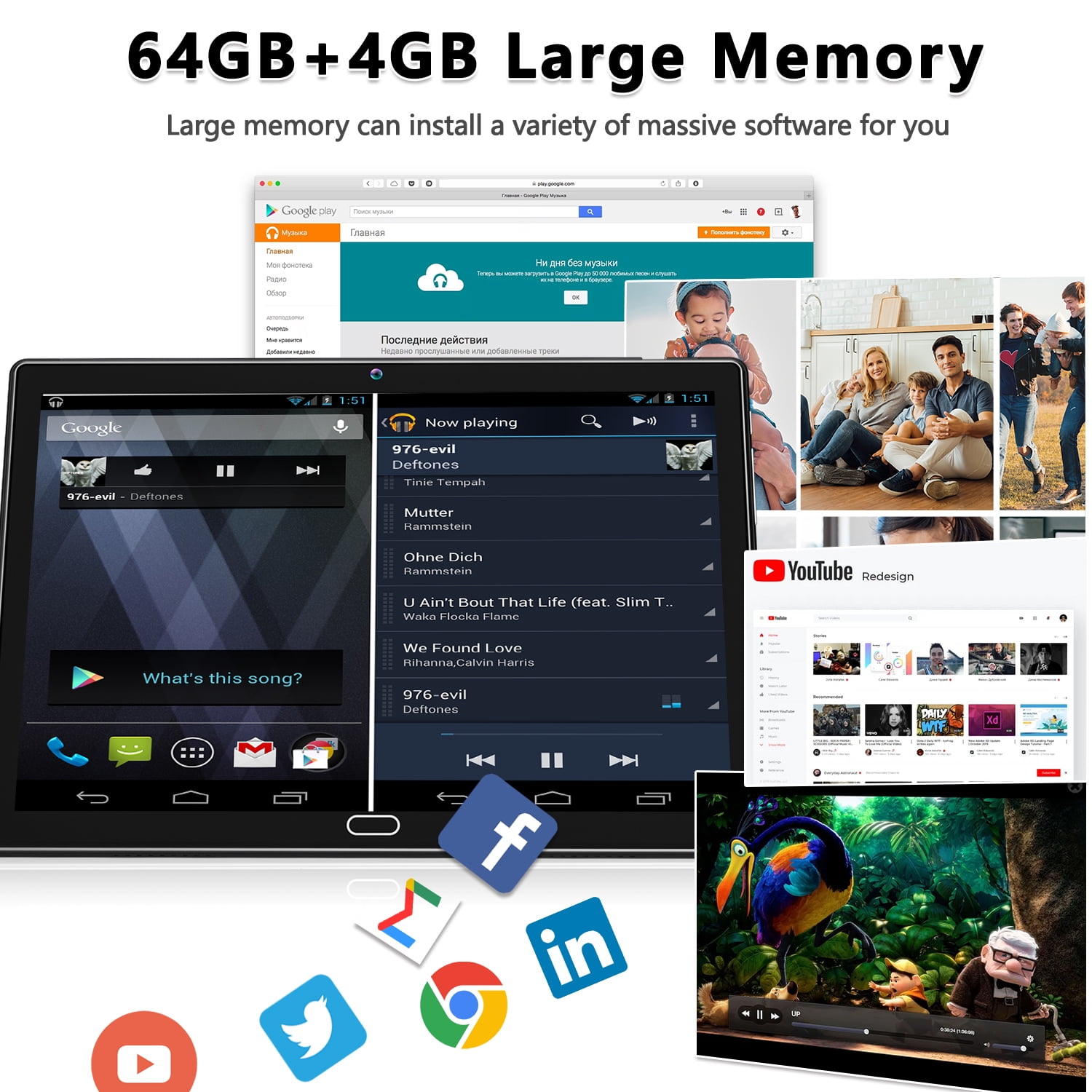 2024 Newest Android 13 Tablet with Keyboard, 10.1 inch Tablet,4 + 64GB Storage, Octa-Core, Android Tablet