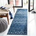 thumbnail image 2 of SAFAVIEH Tulum Adair Distressed Geometric Runner, 2' x 5', Blue/Ivory, 2 of 7