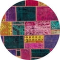 thumbnail image 1 of Ahgly Company Indoor Round Abstract Mauve Taupe Purple Patchwork Area Rugs, 7' Round, 1 of 6