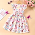 thumbnail image 4 of RTKFRFLM Toddler Girls Casual Dresses Fly Sleeve Cartoon Prints Summer Cute Midi Girl Sundress Dresses Flower Girl Dresses,Size 6-7 Years, 4 of 8