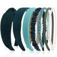 thumbnail image 1 of VELSCRUN Diademas para Mujer 7 Piezas Diferentes Diademas de Perlas sólidas Anudadas de Color Verde Bosque Banda para el Cabello Antideslizante para Mujeres Gilrs Accesorios de Moda para Cabello Corto, 1 of 5