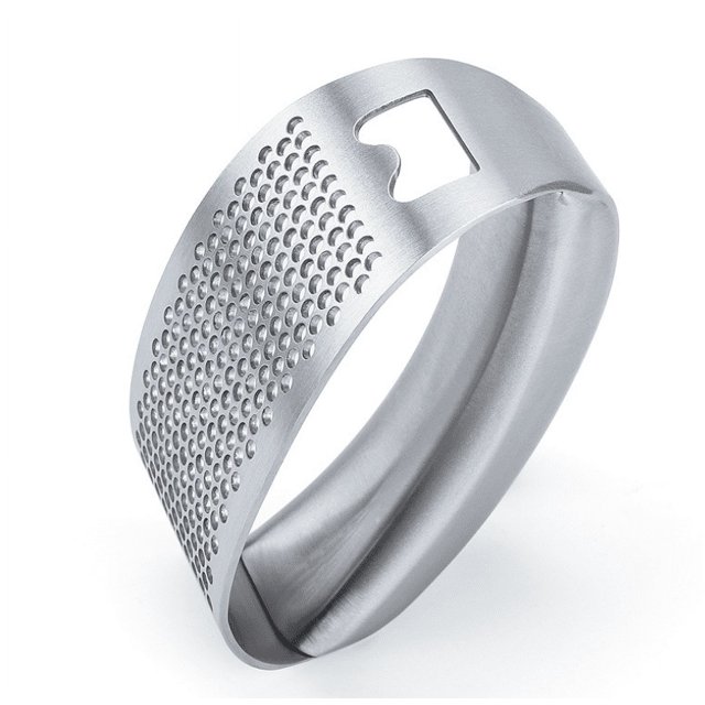 Prensa de ajos, acero inoxidable, súper resistente, apta para lavavajillas, imprescindible en la cocina (plateada, con sacacorchos) brillar Electrónica
