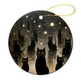 thumbnail image 5 of Ornament Black Cats with Golden Stars Ceramic Double Sided Tree Xmas Ornament Rustic Halloween Christmas Tree Decorations Merry Xmas for Family & Friends, 5 of 8