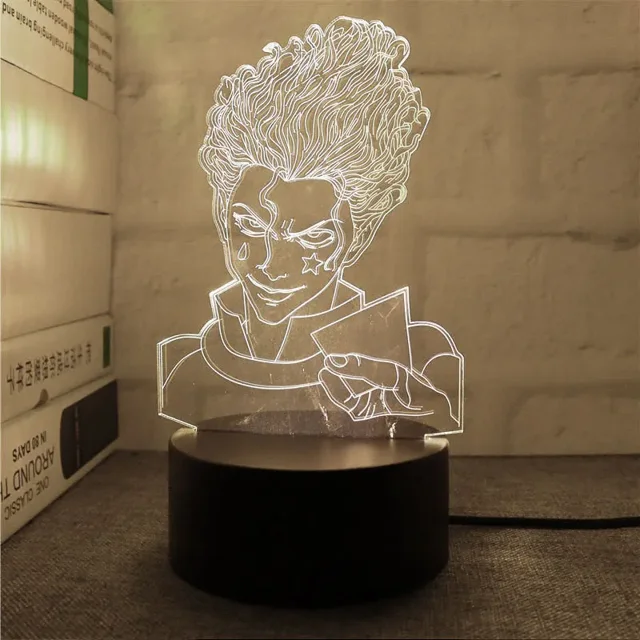 Hunter X Hunter-Lámpara Hisoka Killua y Gon, luz Led de noche para decoración de dormitorio de niños, regalo HXH, figura de Anime acrílico, lámpara 3d