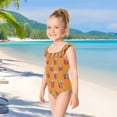 thumbnail image 5 of Girls Ruffled One Piece Swimsuit Summer Beach Vacation Swimwear Tank Swimsuit Popcorn Pattern, 5 of 8