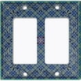 thumbnail image 6 of Metal Light Switch Plate Cover Blue Plaid Paisley Bandana Tile Pattern TIL076, 6 of 13