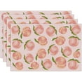 thumbnail image 6 of 4pcs Spring Summer Peach Placemats Table Mats Durable Washable Rustic Linen Vintage Placemats for Home Dinner Party Camping Wedding Table Decoration 12 x 18 Inch, 6 of 6