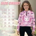 thumbnail image 7 of Xixirimido Pink Cherry Blossom Axolotl Pattern Half Zip Sweatshirt for Girls Long Sleeve Pullover Crop Tops with Pocket Kids Hoodie Fall Winter Clothes, Size 9-10, 7 of 7