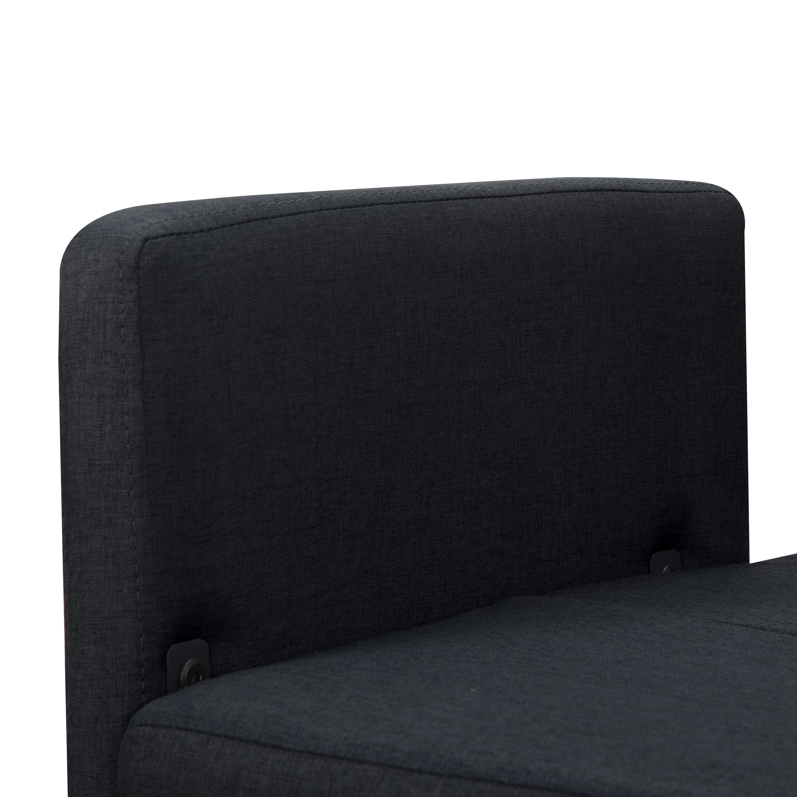 BSHTI 74.8" Futon Sofa Bed, Twin Size, 5-Position Adjustable Folding Convertible Sleeper,Polyester Upholstery, All-Iron Frame, Black