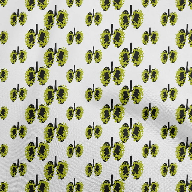 oneOone Cotton Cambric Green Fabric Medical Virus Sewing Craft Projects Fabric Prints by Yard 42 Inch Wide
