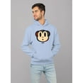 thumbnail image 2 of Plaid Monkey Surprise - Retro Animal Emoji Design Men's Hoodie, 2 of 4