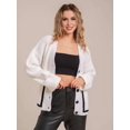 thumbnail image 4 of Women Chunky Knit Cardigan Sweater Long Sleeve V Neck Button Up Cardigan with Pocket for Fall and Winter White XL, 4 of 8