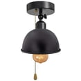 thumbnail image 1 of FSLiving RV Adjustable Wall Light with Zipper Switch 12V Black Decorative Light RV Ceiling Light Iron Shade Hallway Light Fixtures Ceiling Mount Industrial Semi Flush Mount for RV Camper - 1 Light, 1 of 7