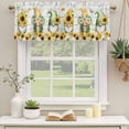thumbnail image 3 of Spring Gnomes Valances for Windows, Decorative Rod Pocket Window Valance Curtains, Botanical Yellow Flowers Leaves Wooden Plank Short Curtain Drapes for Kitchen/Living Room, 2 Panels, 60" W x 18" L, 3 of 8