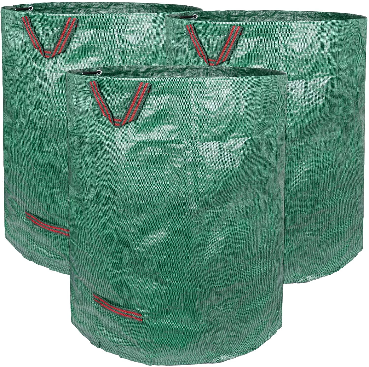 Kepooman 32 Gallon Reusable Gardening Bag Leaf Waste Container, Set of 3, Green Kepooman 32 Gallon Reusable Gardening Bag Leaf Waste Container, Set of 3, Green