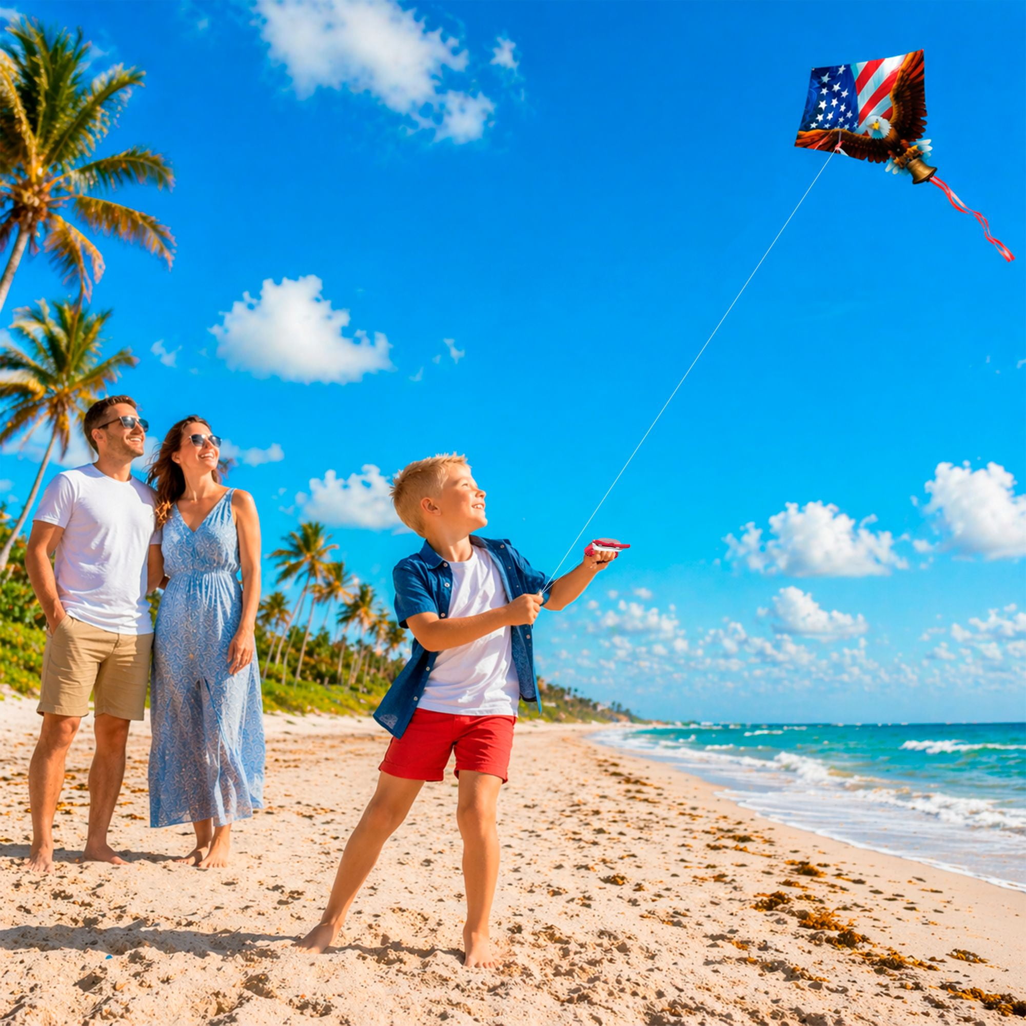 Wicked Kites Ready 2 Fly American Eagle Pop-Up Ripstop Fabric Diamond Kite
