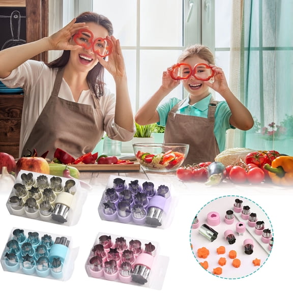 12-Piece Stainless Steel Fruit & Vegetable Shaped Carving Knives Set for Baking, Decorating, and Kitchen Cutting Tools