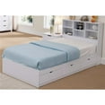 thumbnail image 1 of Modern Style Gleaming White Twin Size Bookcase Headboard with Six Open Shelves, 1 of 1
