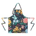 thumbnail image 2 of Pioneer Flower Floral Print Pattern Apron-Garden Aprons for Women with Pockets-Cotton Linen Waterproof Kitchen Cooking Gardening Aprons Adjustable for Kitchen,Cooking,BBQ and Salon 33x27 Inch, 2 of 7