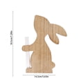 thumbnail image 2 of Wooden Tabletop Ornament, Handcrafted Rabbit Wood Sign, Potted Plant Desk Decoration, Small Animal Home Decor for Shelf, Desktop and Garden, 2 of 6