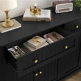 thumbnail image 4 of Homfa 55.1"W Kitchen Black Buffet Cabinet with Storage Drawer & Adjustable Shelf, Wood Coffee Bar Cabinet Sideboard for Dining Room, 4 of 7