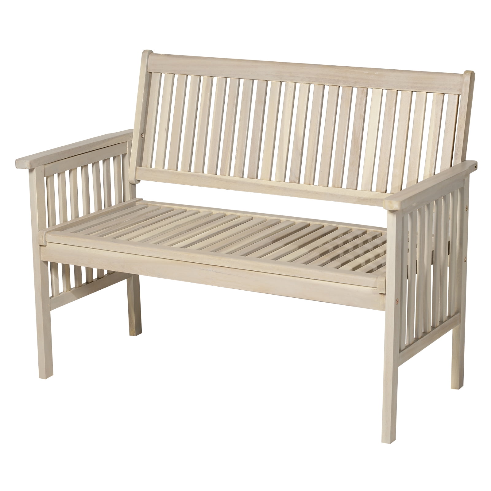 46 Two Seater Acacia Wood Garden Bench Outdoor Seat Grey Walmart Canada