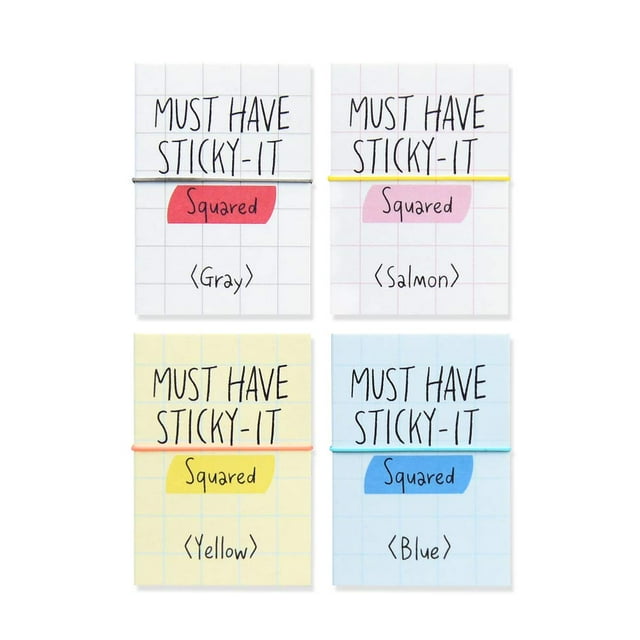 Monolike Must Have Sticky Squared 4P Set Bloc De Notas Autoadhesivo 80 Hojas Diario Diario Adhesivo